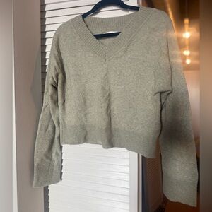Abercrombie and fitch merino wool blend v neck sweater Sage green